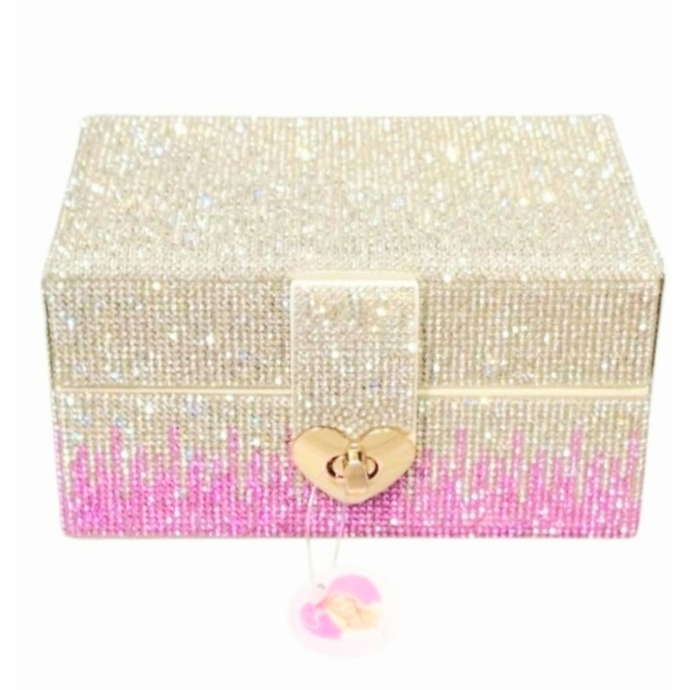 Paris Hilton Ombre Pink & Silver Rhinestones Decorative Storage Box